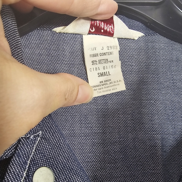 Vintage Swingster Thin Denim Jacket Tolban Calloway Chemical Small Blue - Picture 5 of 6